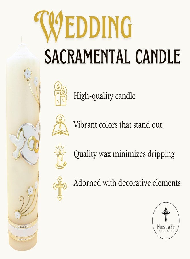 Nuestra Fe Authenthic Unity Candle for Wedding Ceremony Set Made by Mexican Artisans at La Villa de Guadalupe | Wedding Candle for Ceremony | Unity Candle | Memorial Candles - Image 2
